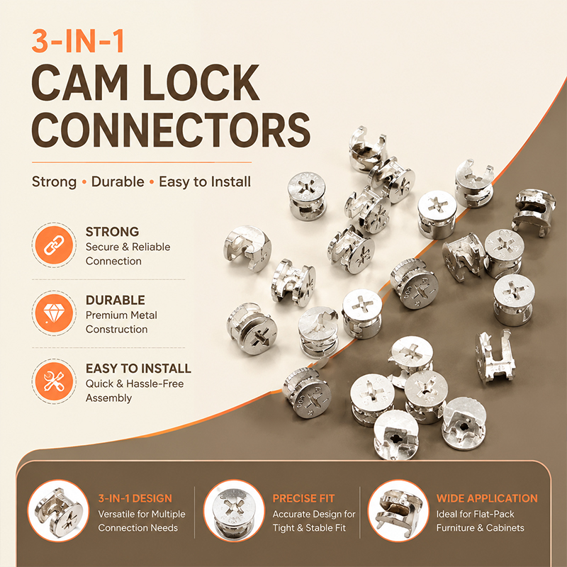 Furniture Knock Down Hardware - Conjunto de Parafusos Conectores 3 em